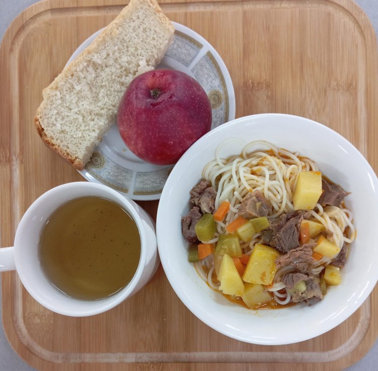 14.02.2025 ж тегін ыстық тамақтанатын білім алушылардың ас мәзірі.